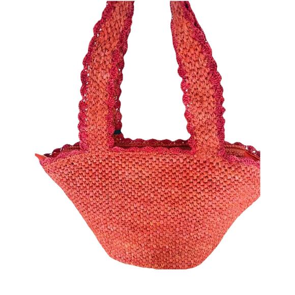 Kate Spade New York Raffia Bow Tote Red Bag Red NWT - Picture 3 of 5